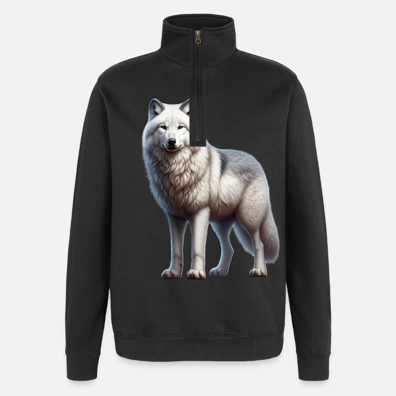 Arctic wolf - Quarter-Zip Sweatshirt - black