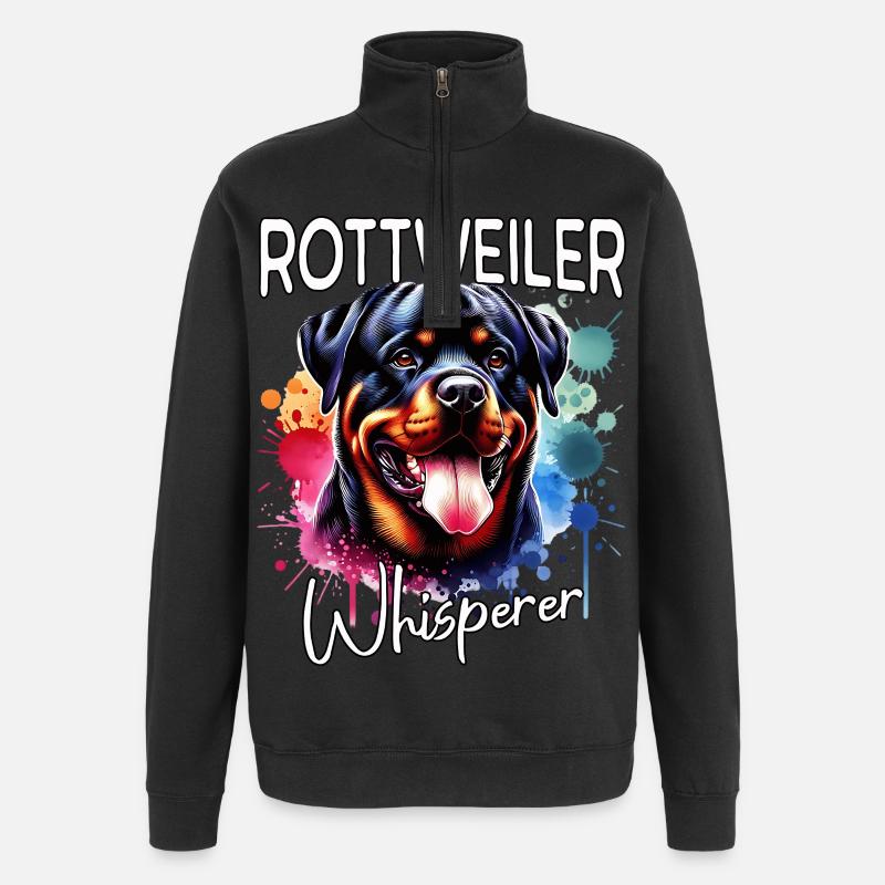 Rottweiler Flüsterer - Quarter-Zip-Sweatshirt - Schwarz