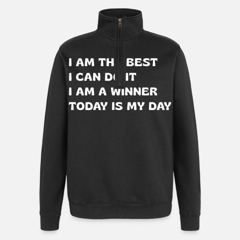 Powerful Affirmations - Quarter-Zip Sweatshirt - black