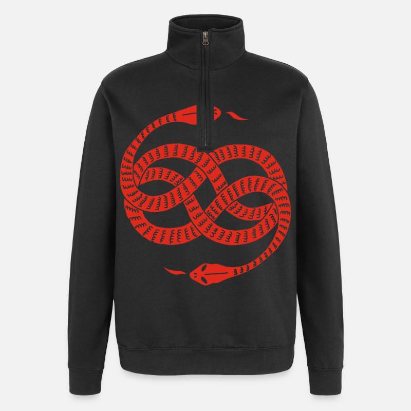 Infinite Red Snakes - Quarter-Zip Sweatshirt - black