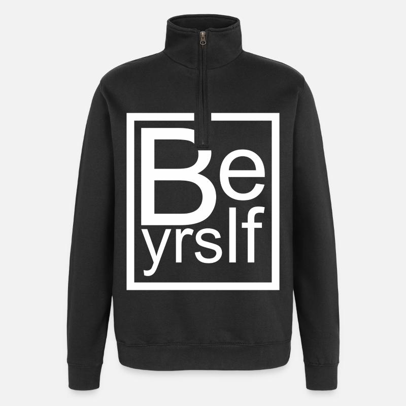 Be Yourself - Quarter-Zip-Sweatshirt - Schwarz