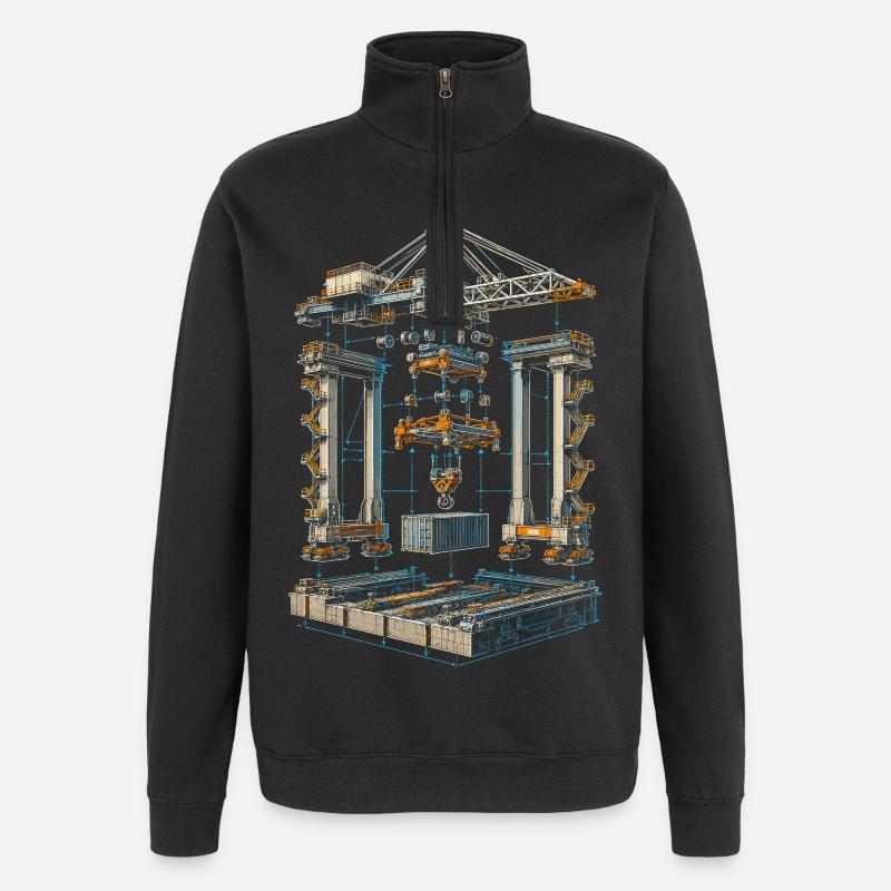 docker - Sweat à zip 1/4 - noir