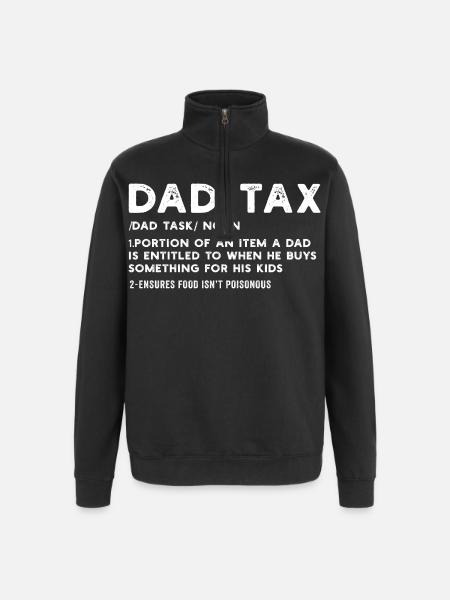 Dad Tax Definition Tee - Quarter-Zip Sweatshirt - black