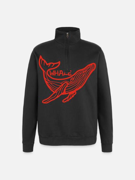 Der Riese der Ozeane (rot) - Quarter-Zip-Sweatshirt - Schwarz