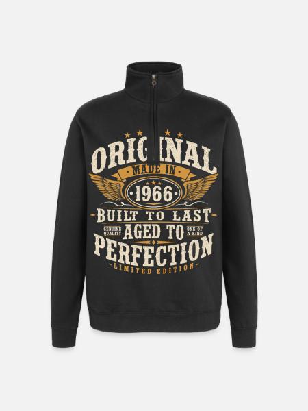 Original 1966 Vintage Vintage Birthday Gift - Quarter-Zip Sweatshirt - black