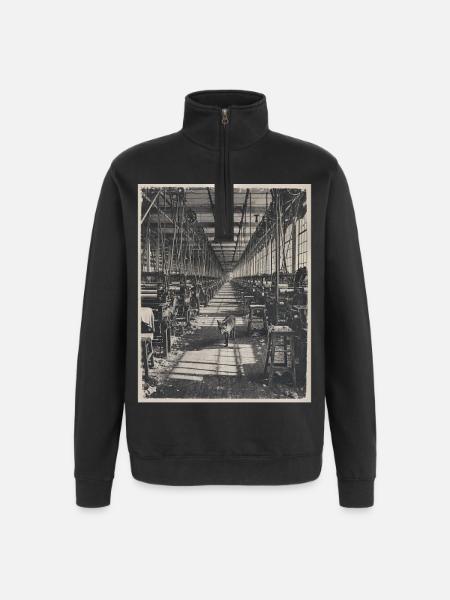 Lost Places Fox Retro Industria Crimini Animali - Felpa con zip 1/4 - nero