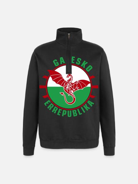 Galesko Errepublika - République galloise - Sweat à zip 1/4 - noir