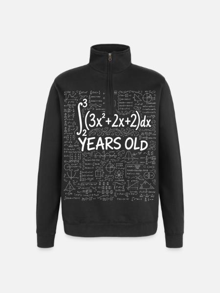 26th Birthday Calculus Math Geek Funny - Quarter-Zip Sweatshirt - black