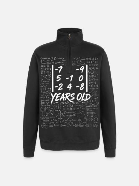 22. Jahr. Determinantenmatrix-Mathematik-Nerd lustig - Quarter-Zip-Sweatshirt - Schwarz