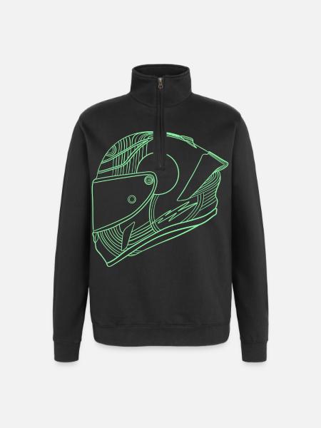 Helm - Quarter-Zip-Sweatshirt - Schwarz