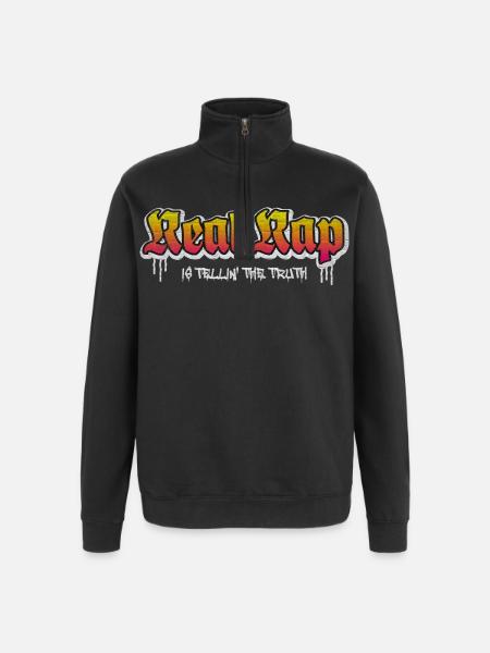Real Rap - Quarter-Zip-Sweatshirt - Schwarz