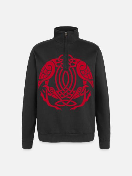 Celtic Eagles (Rot) - Quarter-Zip-Sweatshirt - Schwarz