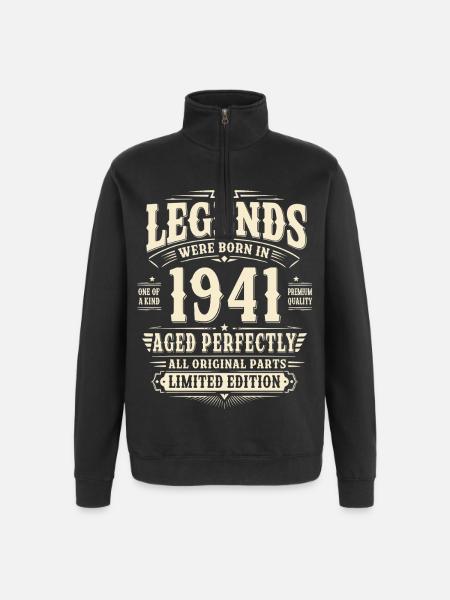 85-års fødselsdagsgave ægtemand 1941 Vintage Retro - Sweatshirt med 1/4 lynlås - sort