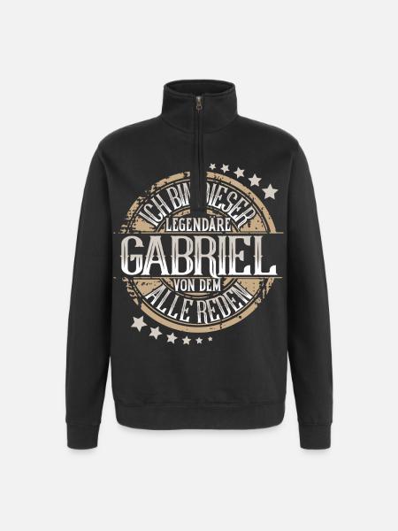Gabriel - Quarter-Zip-Sweatshirt - Schwarz