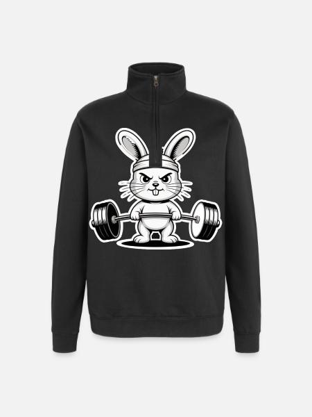 Pumpernickel Rabbit - Quarter-Zip Sweatshirt - black