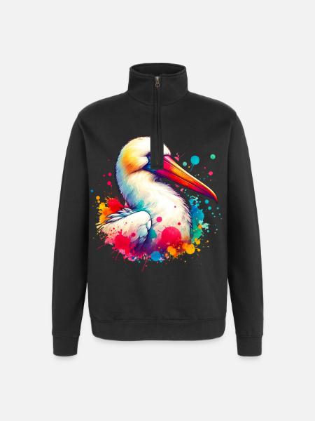 Nazca boobies motif - Quarter-Zip Sweatshirt - black