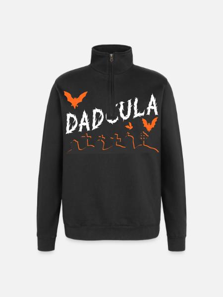 Dadcula Graveyard Gothic - Quarter-Zip Sweatshirt - black