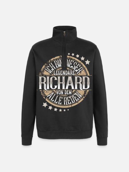 Richard - Quarter-Zip-Sweatshirt - Schwarz