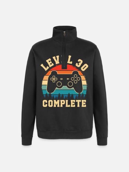 Level 30 complete – 30th anniversary gift - Quarter-Zip Sweatshirt - black