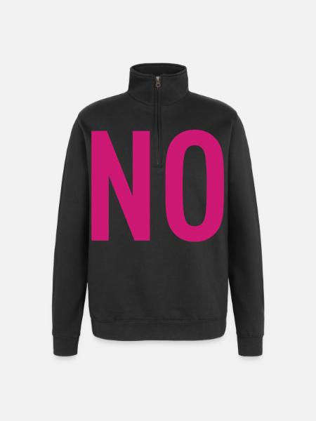 NO – Pink Typography Statement - Quarter-Zip Sweatshirt - black