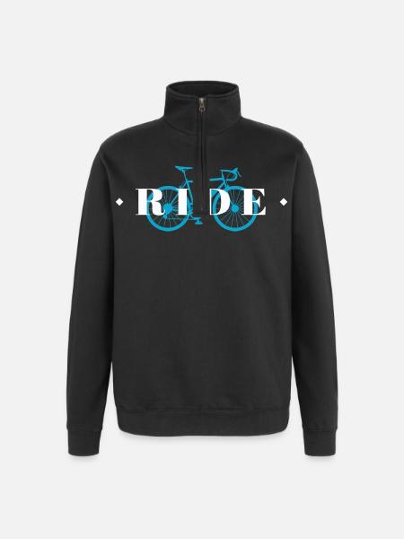 Faire du vélo - Sweat à zip 1/4 - noir