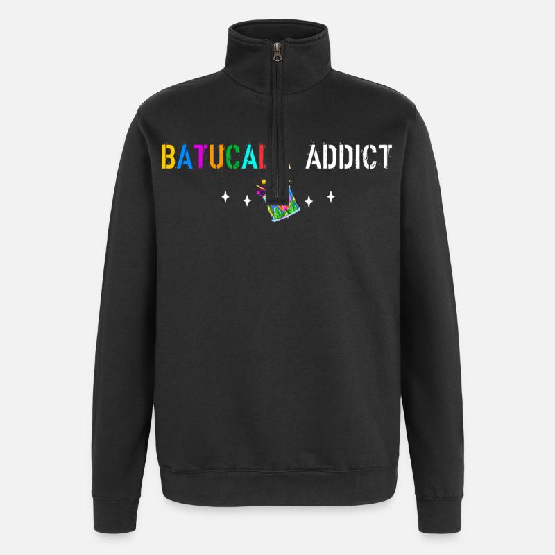 Batucada addict - Sweat à zip 1/4 - noir
