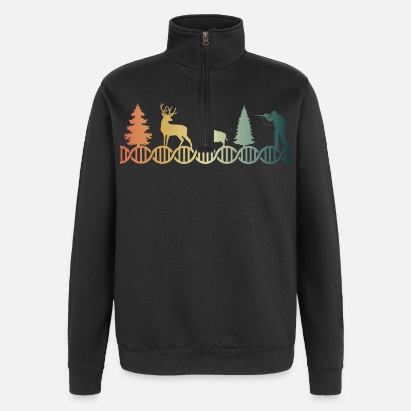 Chasseur d’ADN de chasse Chasseuse d’ADN - Sweat à zip 1/4 - noir