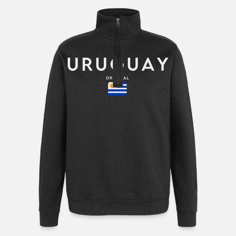 Drapeau de l’Uruguay, fierté uruguayenne - Sweat à zip 1/4 - noir