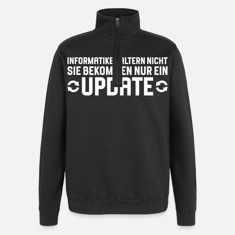 Informatiker altern nicht Programmierer - Quarter-Zip-Sweatshirt - Schwarz