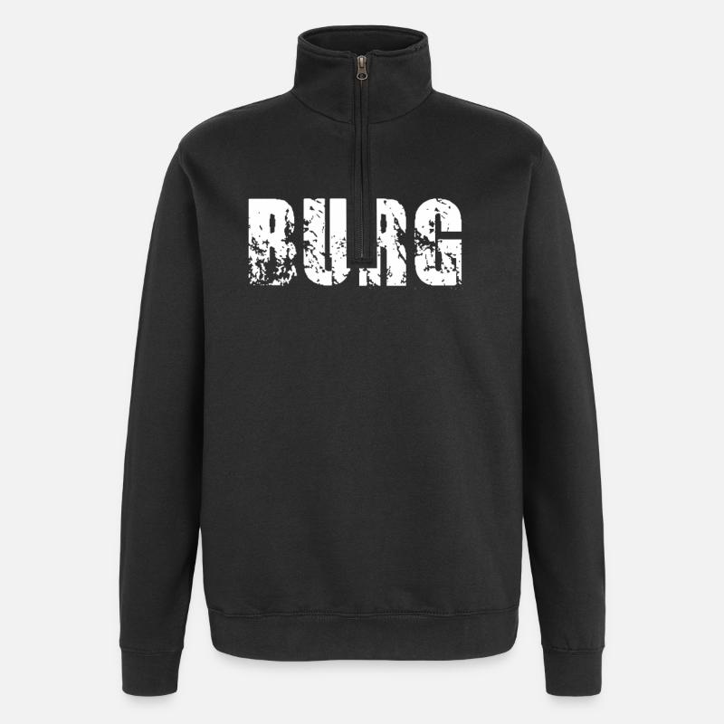 Burg - Quarter-Zip-Sweatshirt - Schwarz