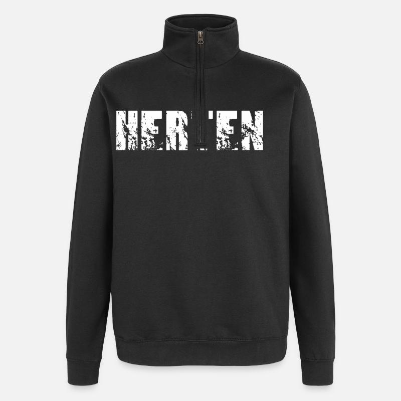 Herten - Quarter-Zip-Sweatshirt - Schwarz