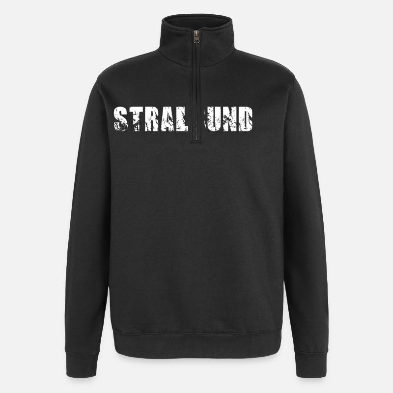 Stralsund - Quarter-Zip-Sweatshirt - Schwarz