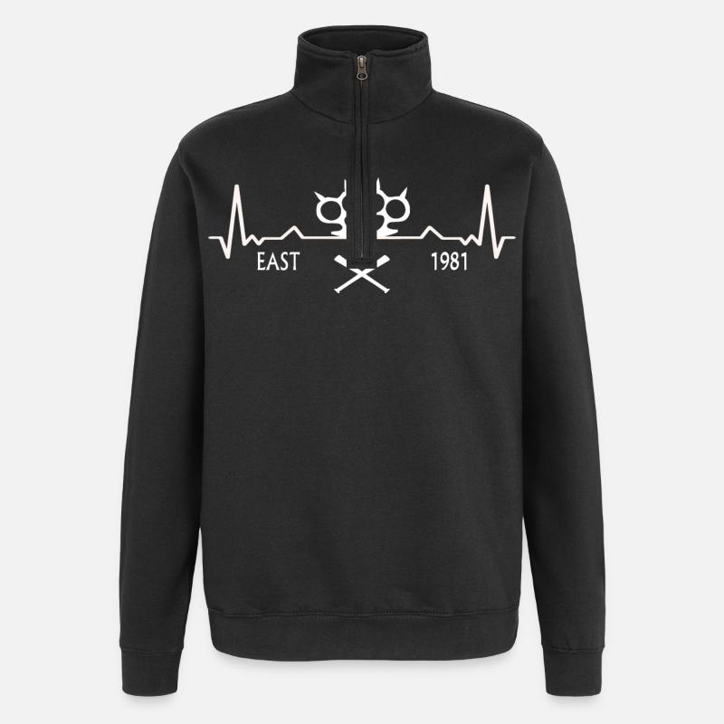 Schlagring und Baseballschläger - Quarter-Zip-Sweatshirt - Schwarz
