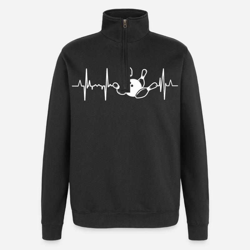 Battement de cœur de bowler - Sweat à zip 1/4 - noir