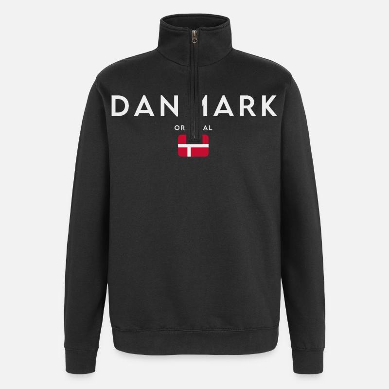 Flag of Denmark, Danish pride - Quarter-Zip Sweatshirt - black