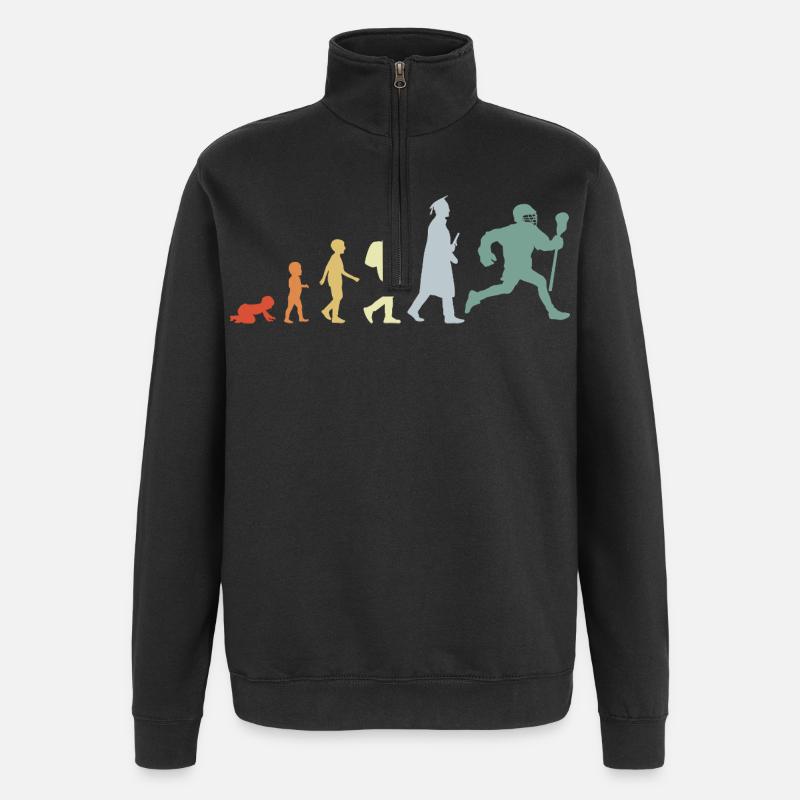 Evolution of a Lacrosse Player - Quarter-Zip Sweatshirt - black