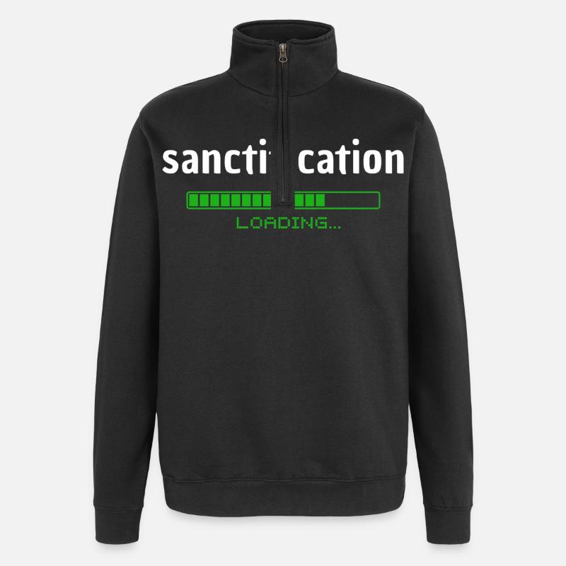 Sanctification - Heiligung - loading - christlich - Quarter-Zip Sweatshirt - black
