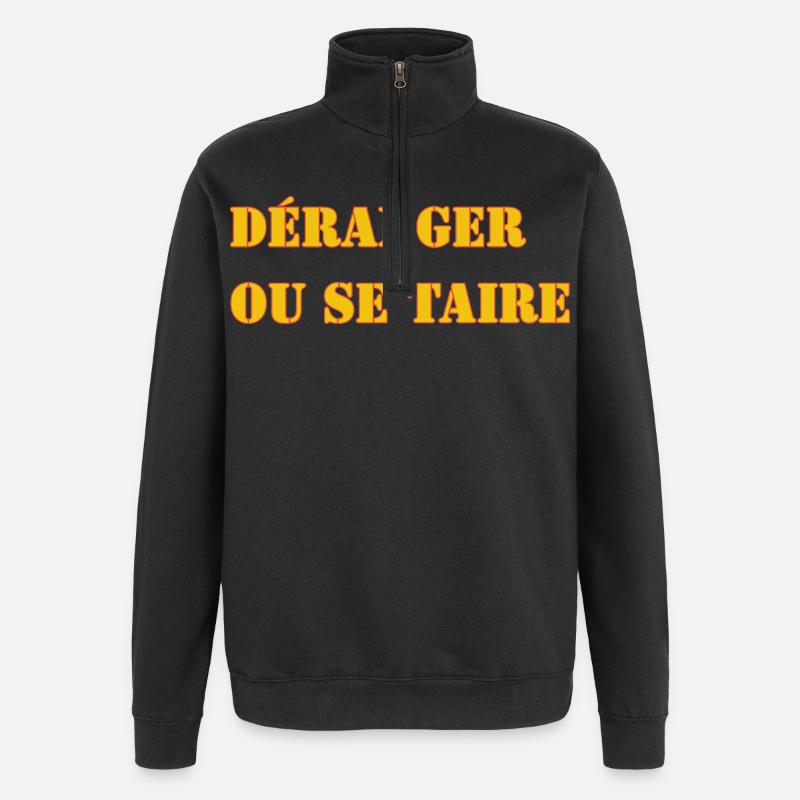 DISTURB OR BE SILENT - Quarter-Zip Sweatshirt - black