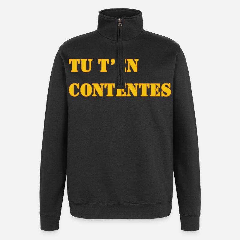 TU T’EN CONTENTES - Sweat à zip 1/4 - noir