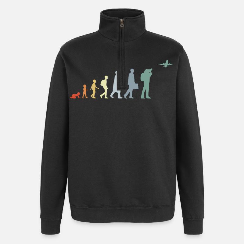 Flyobservatørens udvikling - Sweatshirt med 1/4 lynlås - sort