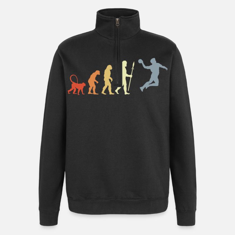 Evolution Handball Player - Quarter-Zip Sweatshirt - black