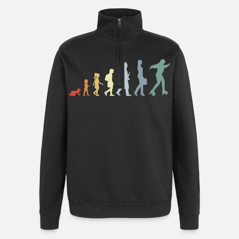 Roller Skater Evolution - Quarter-Zip Sweatshirt - black