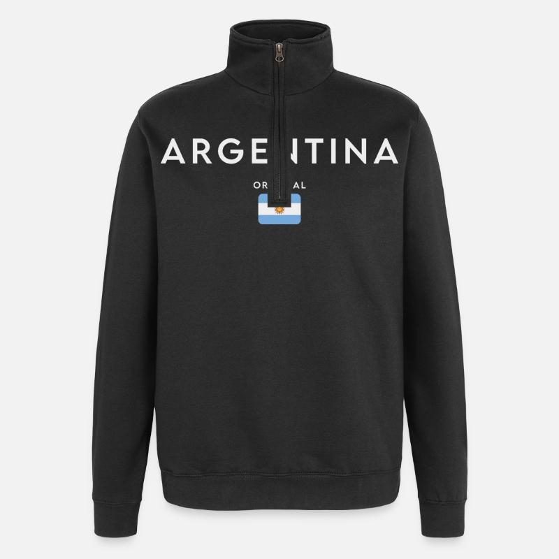 Flagge von Argentinien, Argentinischer Stolz - Quarter-Zip-Sweatshirt - Schwarz