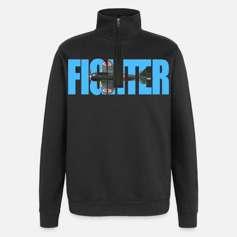 Chasseur A6M Zero - Sweat à zip 1/4 - noir