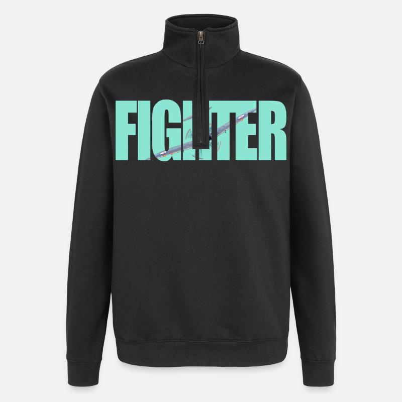 Fighter Spitfire - Quarter-Zip Sweatshirt - black