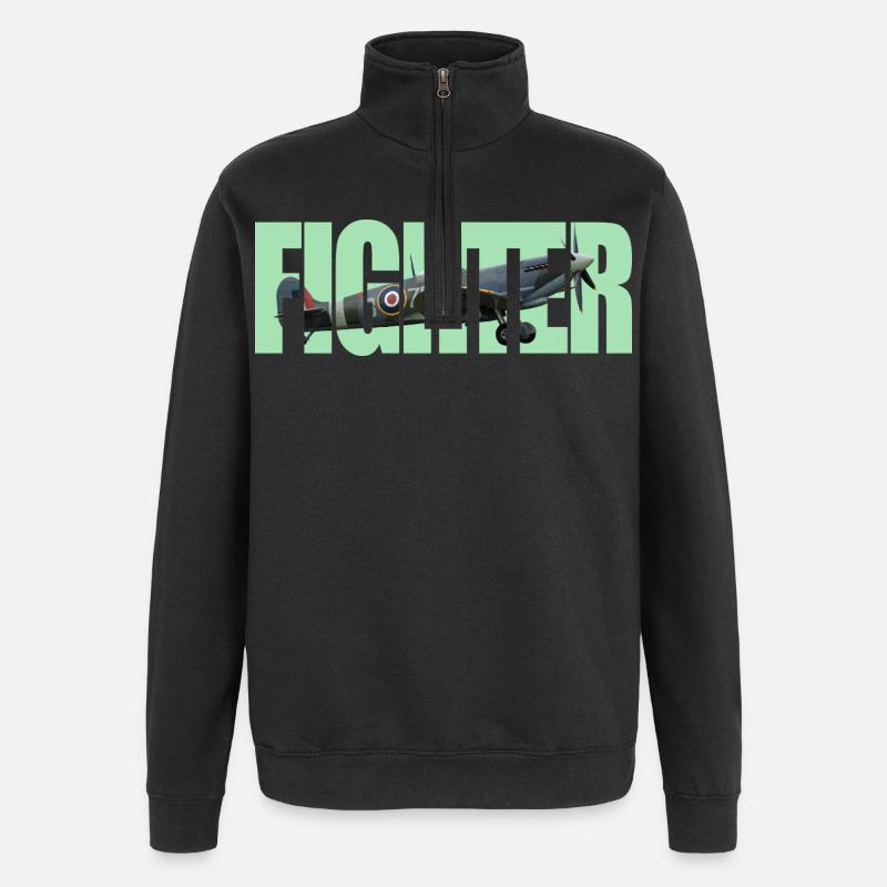 Fighter Spitfire - Quarter-Zip Sweatshirt - black