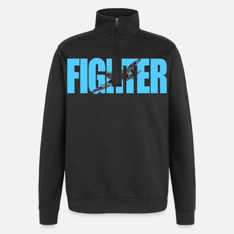 Fighter Spitfire - Quarter-Zip Sweatshirt - black