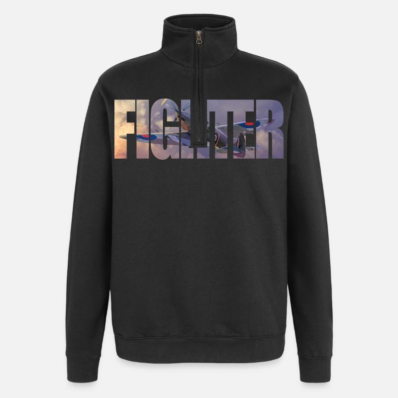 Chasseur Spitfire - Sweat à zip 1/4 - noir