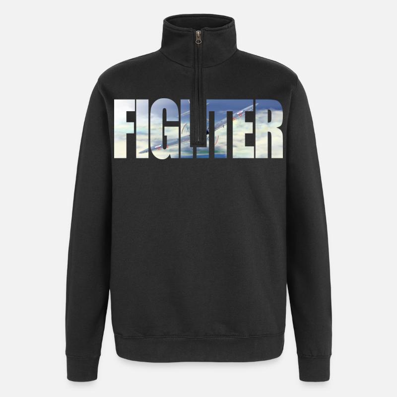 Fighter Spitfire - Quarter-Zip Sweatshirt - black
