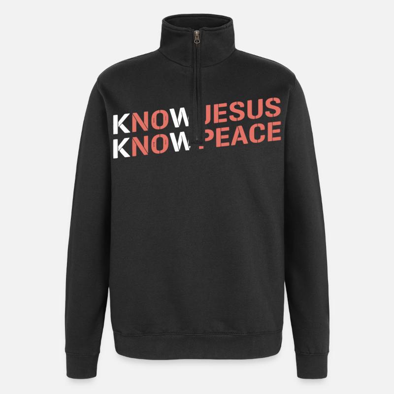 Know Jesus Know Peace Gradient - Sweat à zip 1/4 - noir
